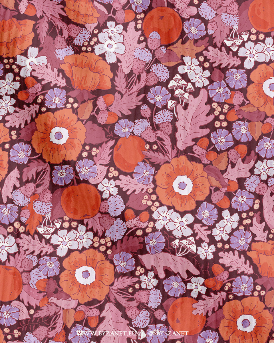 Jesenné kvety rust & purple