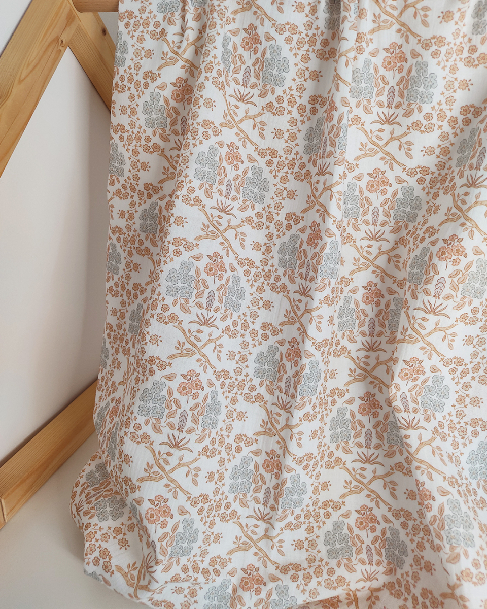 flora blue beige