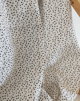 Abstract ink spots black on cream mini - 15 cm