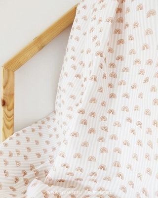 Boho dúhy a pásiky béžová