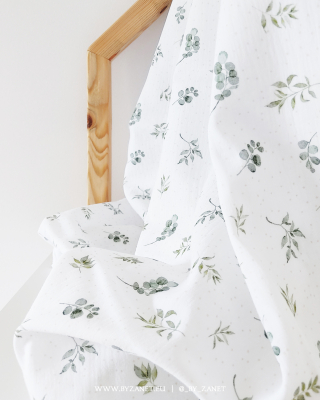 Watercolor leaves green & dots