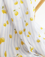 Lemons blue & white stripes