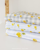 Lemons blue & white stripes