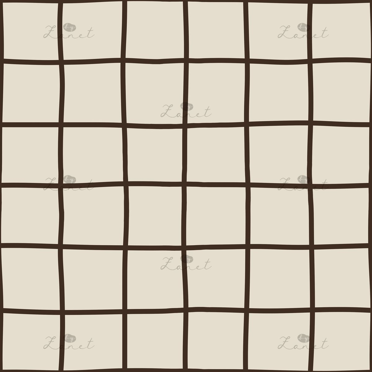 check brown ecru - 20 cm