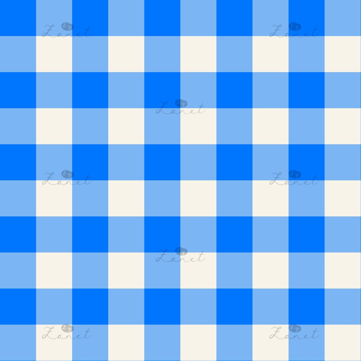 Gingham electric blue - 20 cm