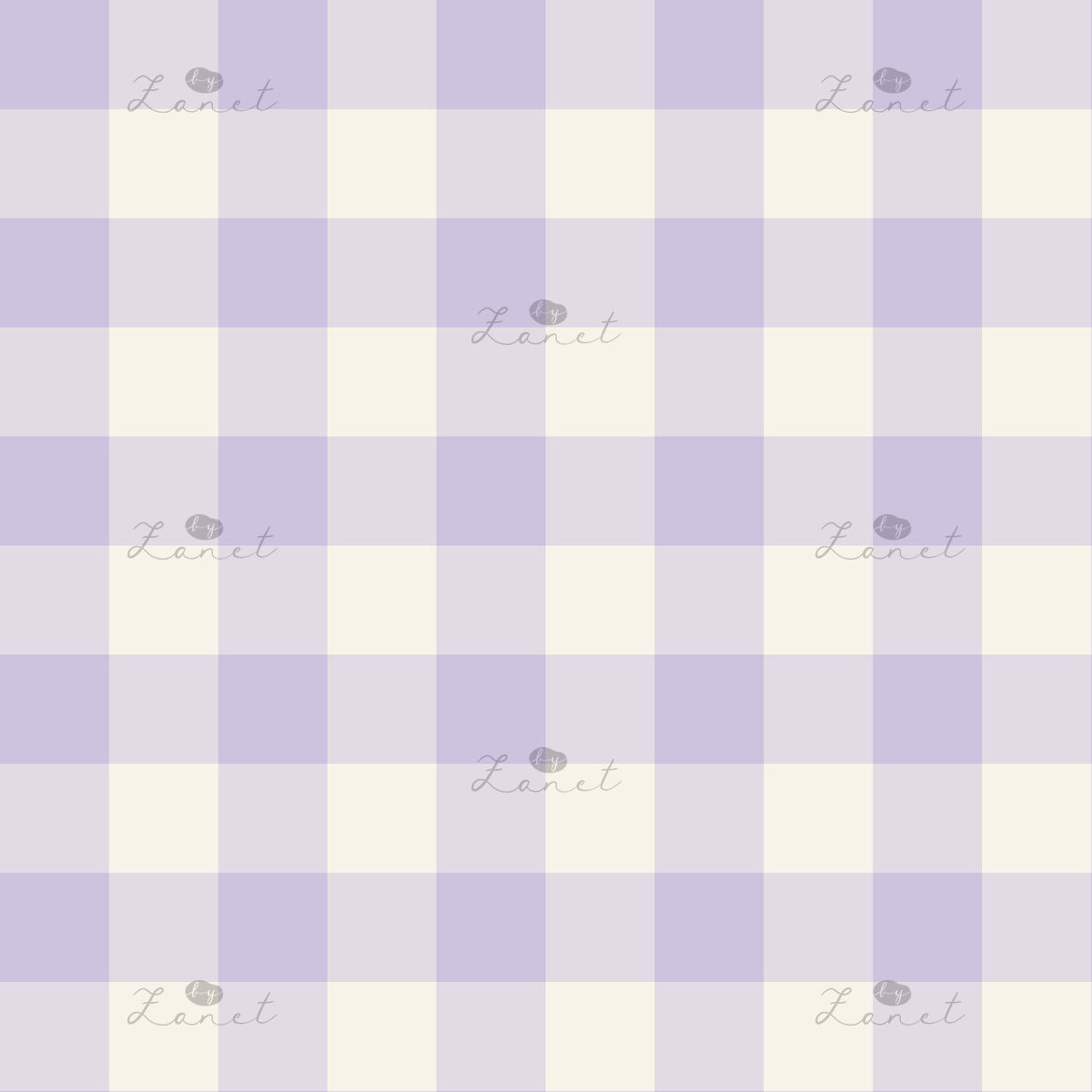 GINGHAM lilac & cream - 20 CM