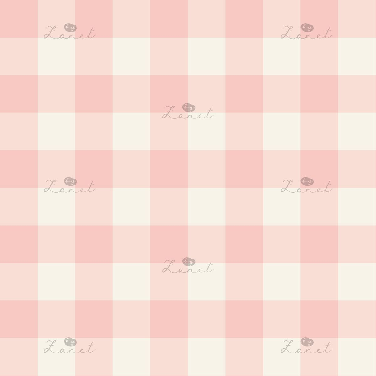 GINGHAM pink & cream - 20 CM