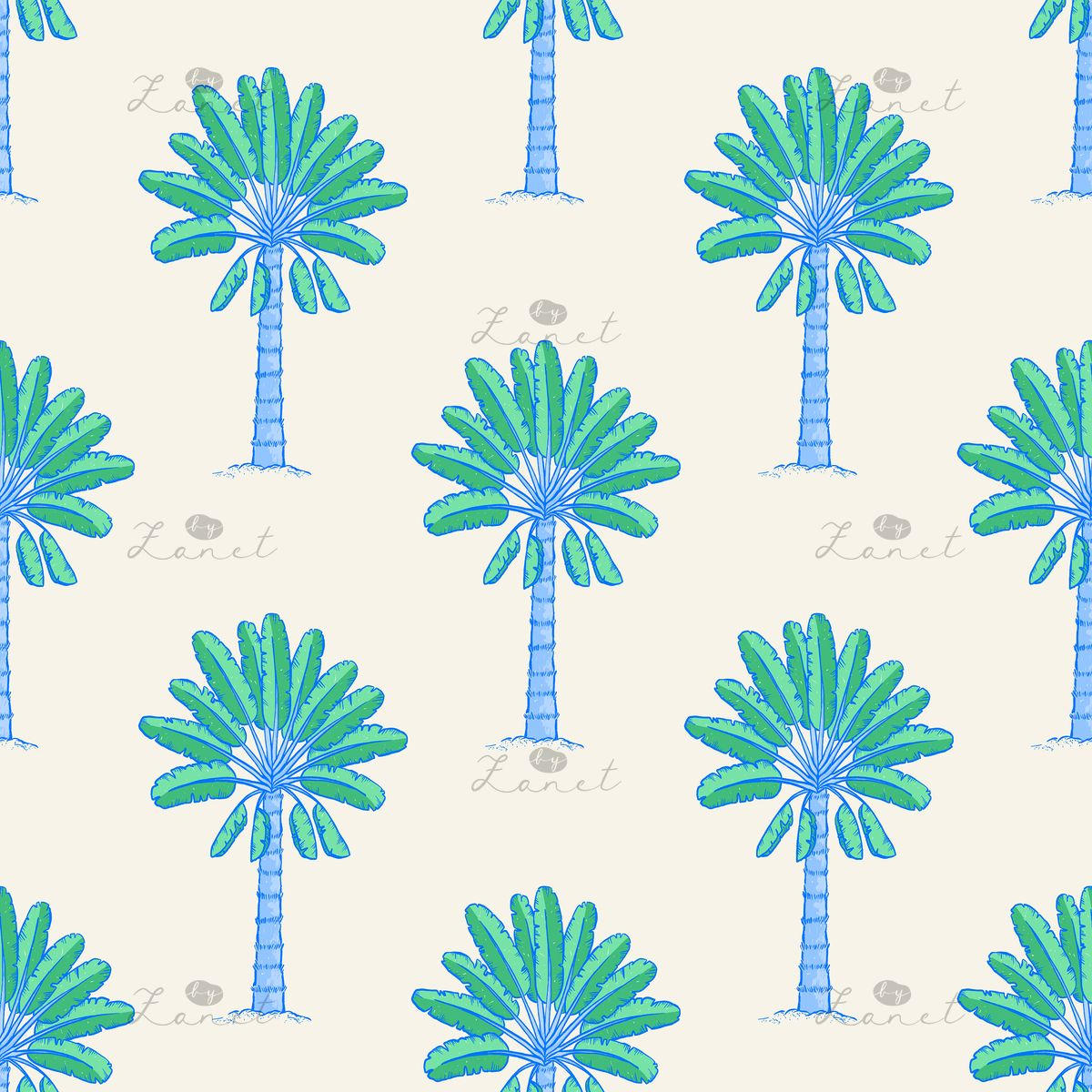 Palmy green blue - 24 cm