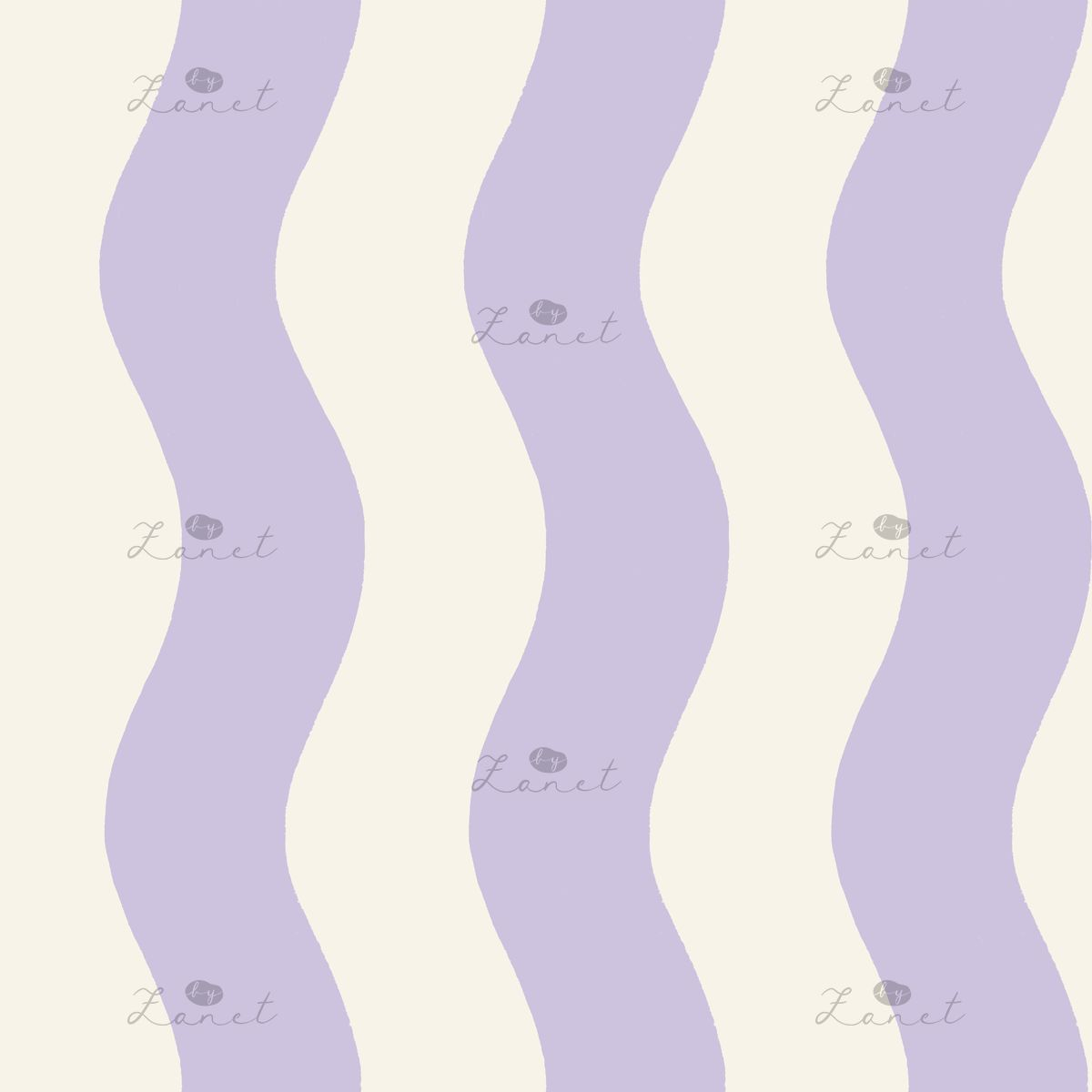 WAVY STRIPES lilac AND CREAM - 30 CM