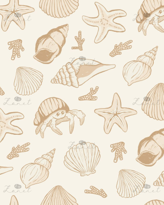 SHELLS ON THE BEACH beige - 30 CM