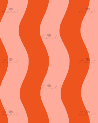 WAVY STRIPES electric orange and peach - 30 CM