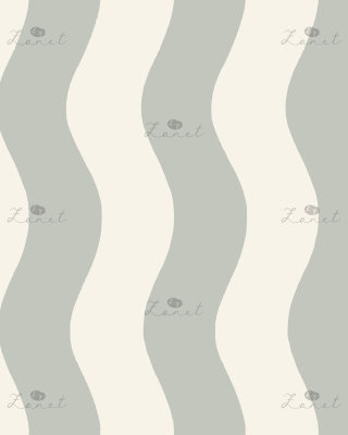 WAVY STRIPES sage and cream - 30 CM
