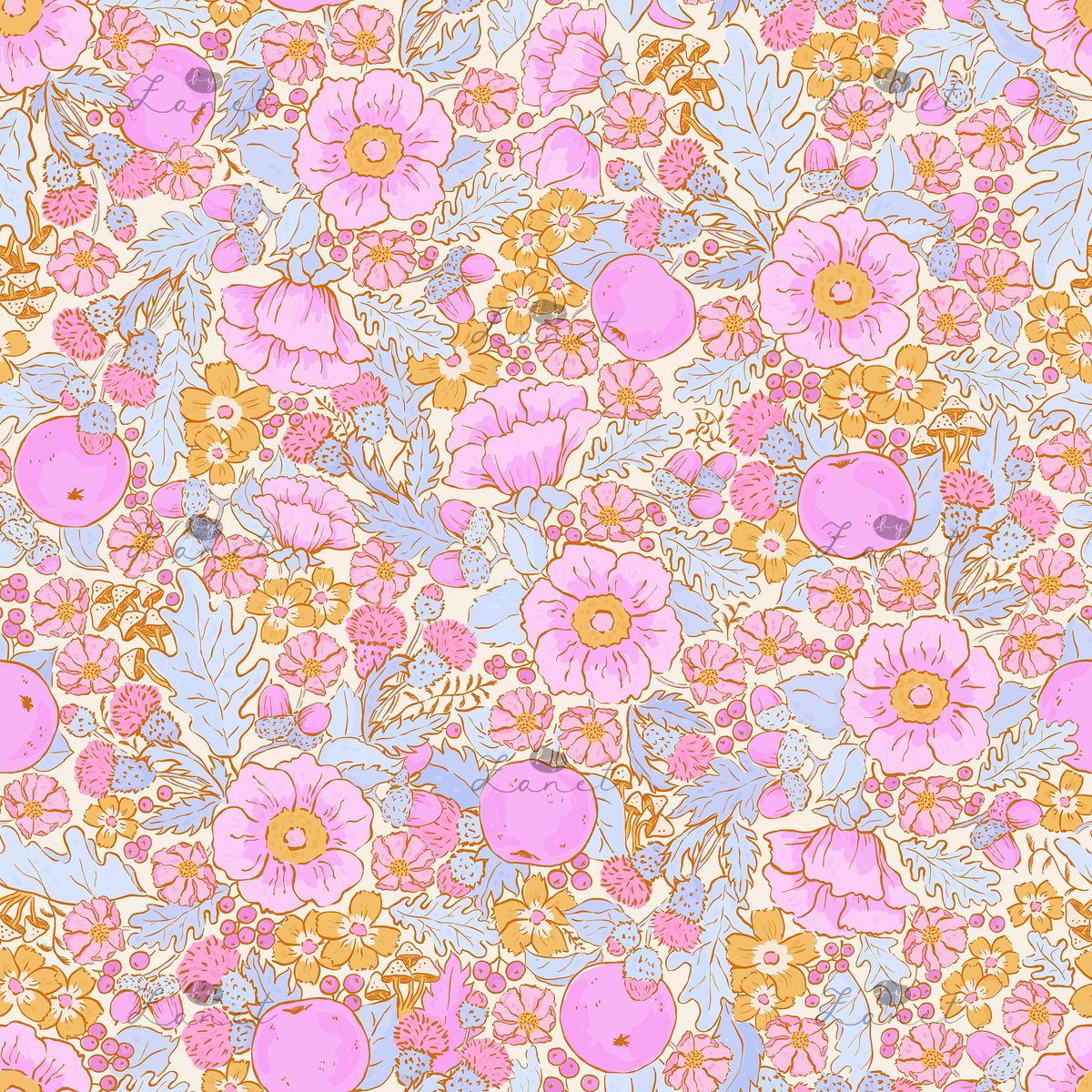 jesenné kvety candy pastels - 20 cm