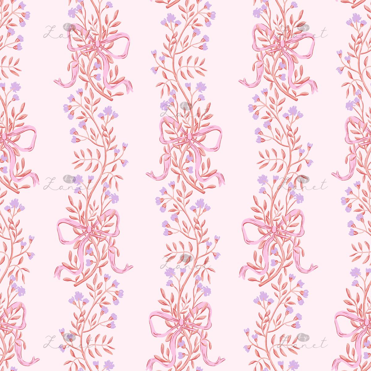 floral stripes pink & lilac - 15cm