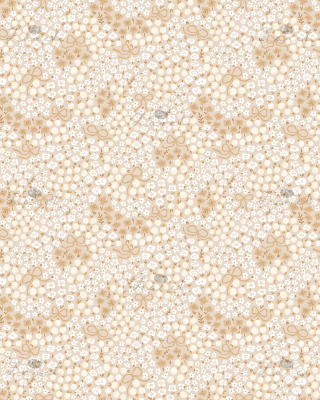 mini cute flowers and berries beige - 36 cm