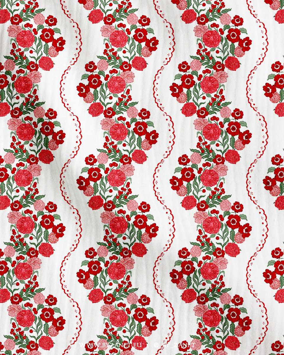 Floral garland red