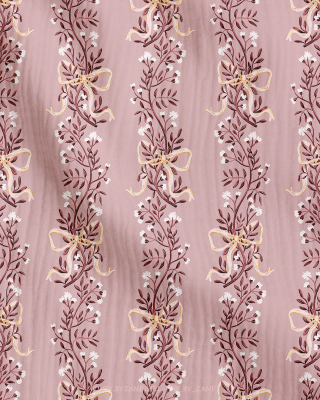 Floral stripes dusty pink