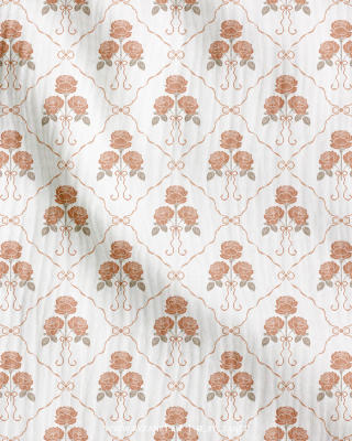 roses & bows - terracotta & olive green