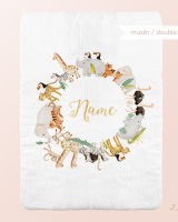 safari baby blanket panel with name